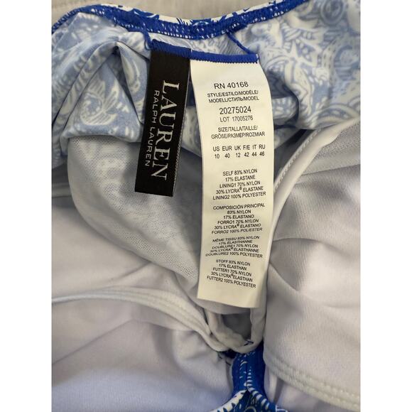 Lauren Ralph Lauren Womens Printed Underwire Tankini Swim Top Sz 10 NWT - Picture 6 of 9